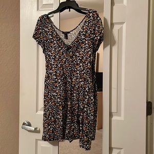 Mini Floral Dress and Dark Background